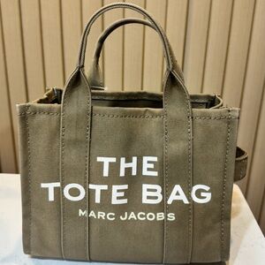 Marc Jacobs Canvas Tote Bag with Strap Green PM